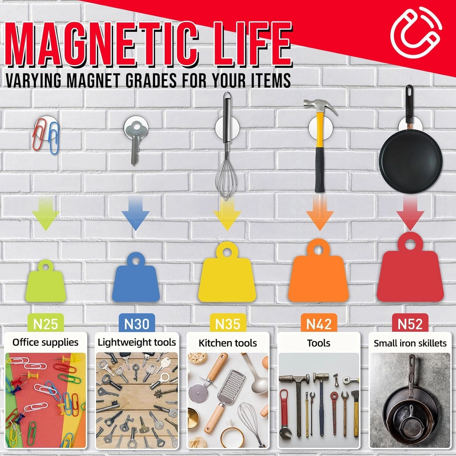 FINDMAG Disc Magnets with Double-Sided Adhesive, Magnets Perfect for Craft, Office, Scientific, Home