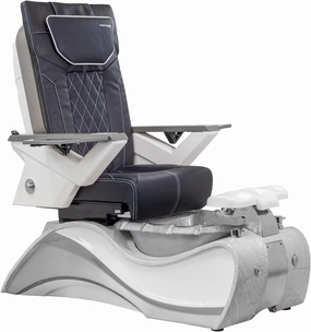 FIOR Shiatsulogic Pedicure Chair FX White/Grey Oak Trim Pedicure Tub w/Discharge Pump & Pipe-Less Magnetic Jet Pedicure Spa, Chocolate Cover Set