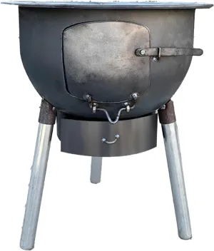 Firewood Stove, Outdoor Wood Burning Stove, Tent Stove Portable, with Handmade Wok, for Cooking, Camping, Tent, Hiking, Fishing,46CM