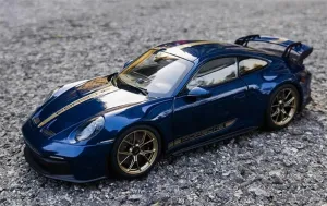 FloZ for NOREV for Porsche New for 911 for 992 for GT3 2021 Gentian Blue with Tail fin 1:18 Car Pre-Built Model