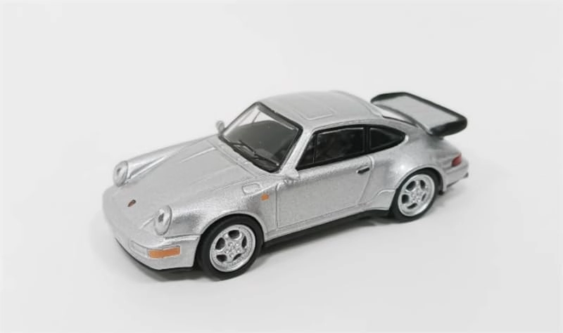 FloZ for Schuco for Porsche for 911 (for 964) for Turbo 3.6 Silver 1:64 Car Pre-Built Model
