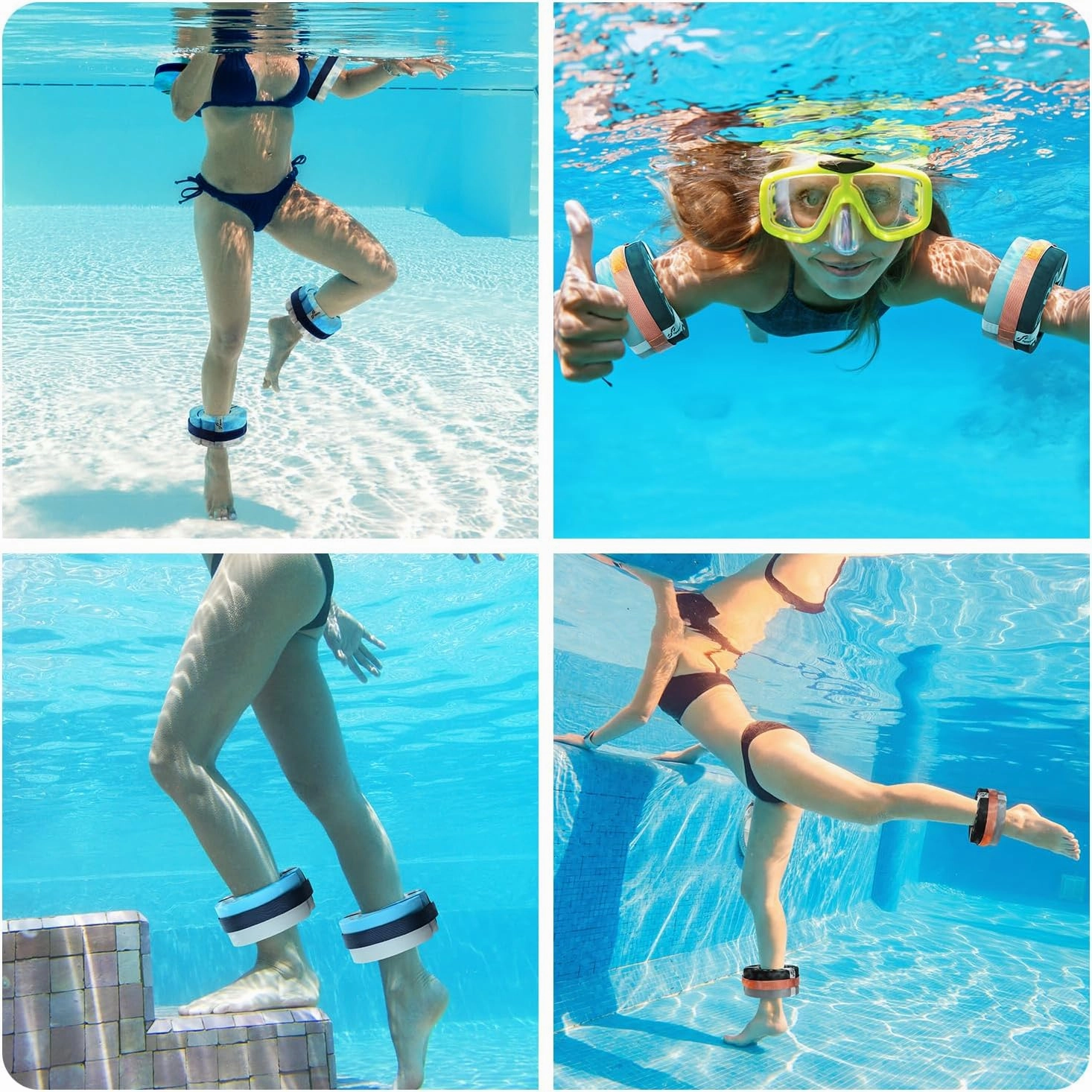 Foam Aquatic Cuffs Exercise Equipment: Sportneer Water Aerobics Float Ring with Adjustable Webbing Pool Exercise Workout Set Water Ankle Ring