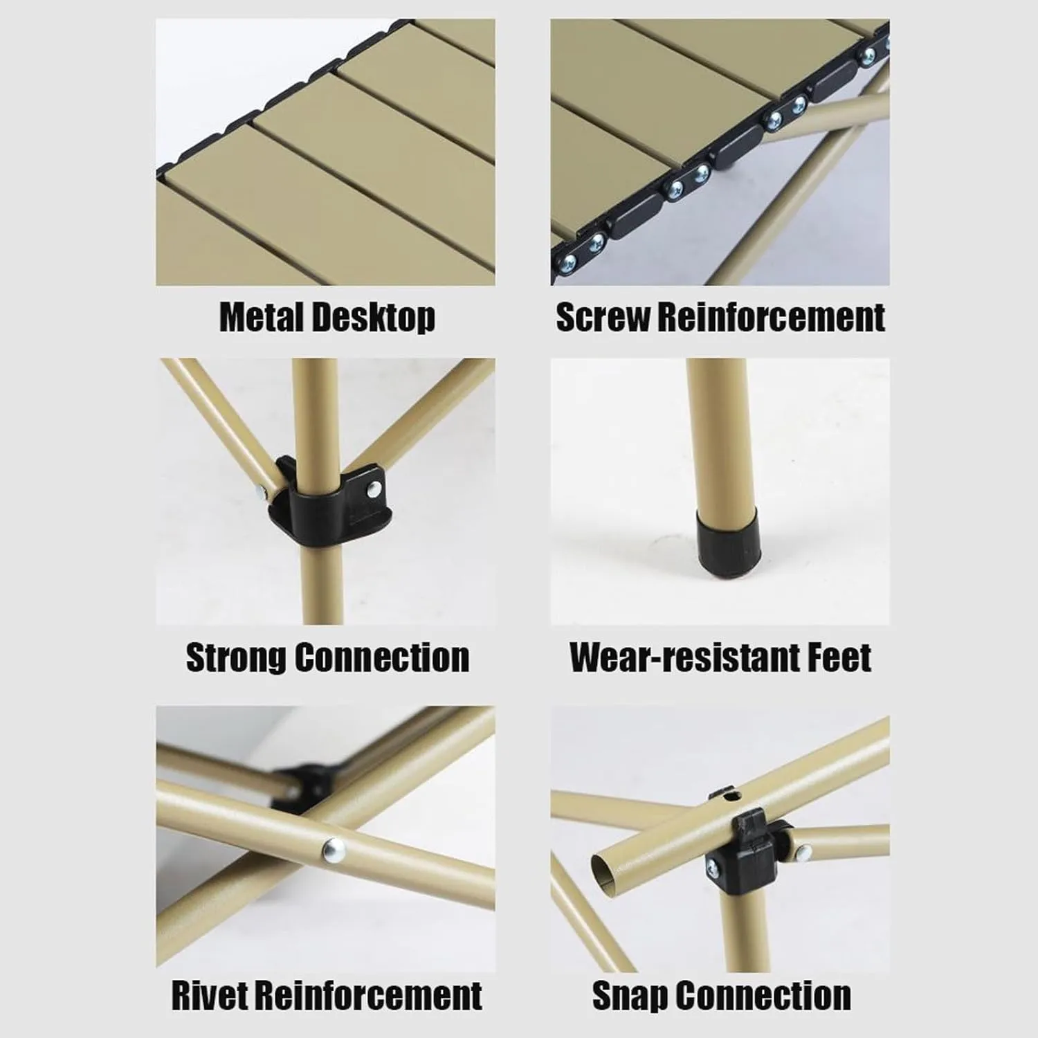 Folding Camping Table & airs Set, Lightweight Carbon Steel Roll-up Top Picnic Table Portable Outdoor Bea air Set for BBQ Garden Hiking Fishing
