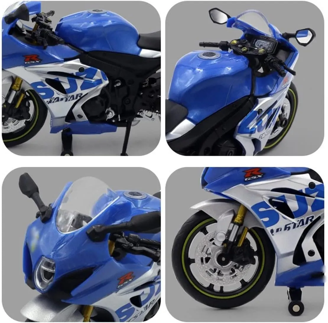 for Suzuki GSX R100R 1:12 Scale Alloy Scooter Sports Bike Die Casting Kids Toy Motorcycle Vehicle Racing Model Car Replica Boy Gift (Color : Blue)