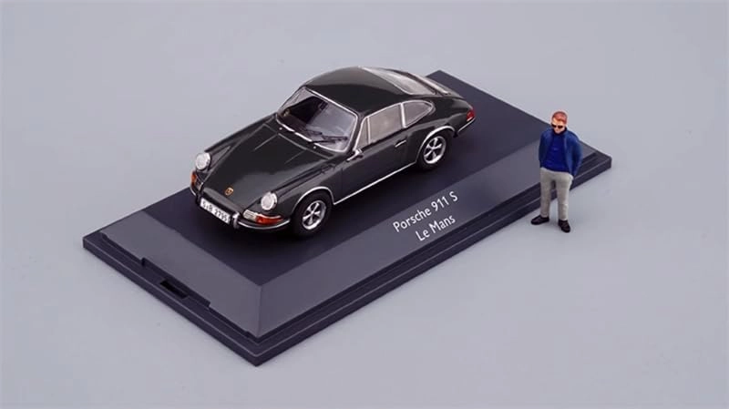 for Schuco for Porsche for 911 S for Lemans with Figure Car Set Grey 1:43 Car Pre-Built Model