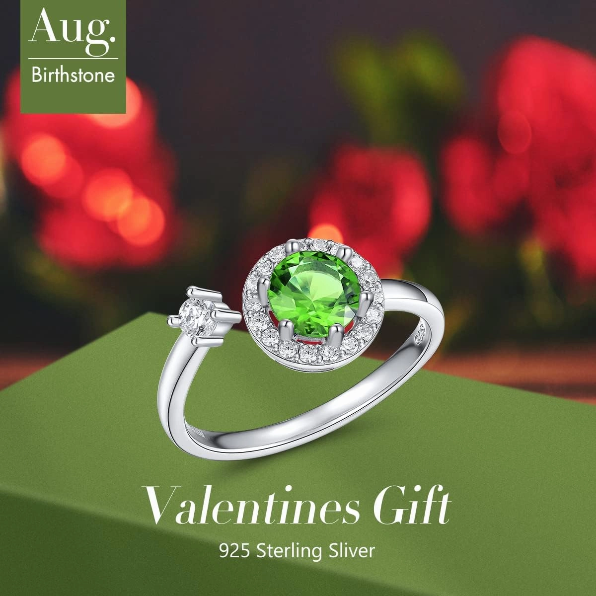 FOREVER QUEEN Birthstone Rings for Women 925 Sterling Silver Womens Month Ring Adjustable Ring Anniversary Birthday Mother's Day Jewelry Gift for Wife Mom Daughter Friend