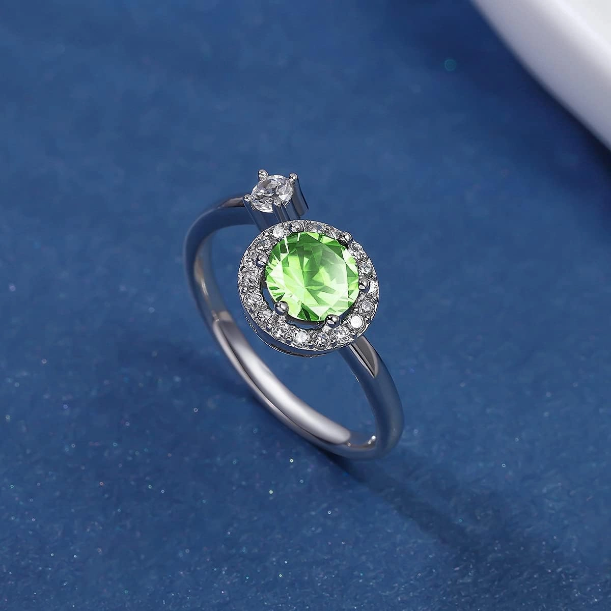 FOREVER QUEEN Birthstone Rings for Women 925 Sterling Silver Womens Month Ring Adjustable Ring Anniversary Birthday Mother's Day Jewelry Gift for Wife Mom Daughter Friend