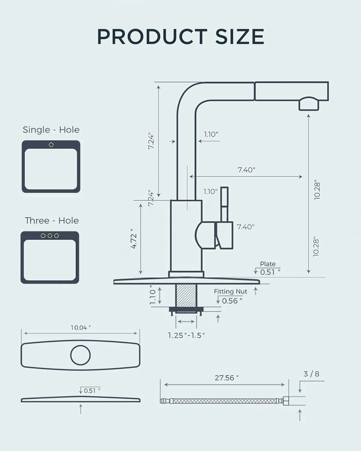 FORIOUS Kitchen Faucets Pull Down Sprayer Stainless Steel, Single Handle Classic Pull Out Sink Faucet with Deck Plate for 1 or 3 Holes, Suitable for Bar RV Farhouse Laundry, Black Gold