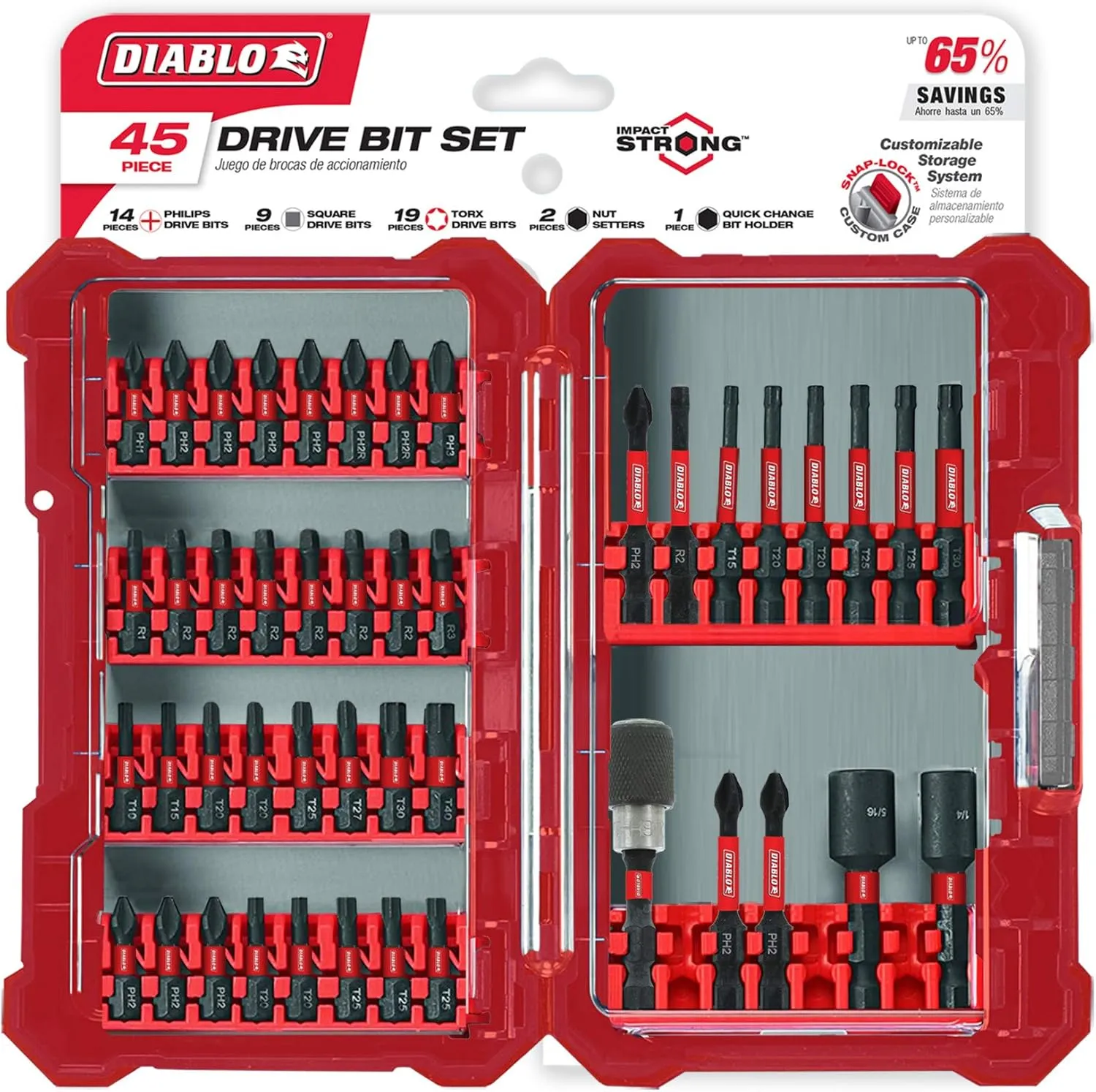 Freud Screwdriving Set with Optimized Bit Tip Design - 45-Pack - DSC-S45