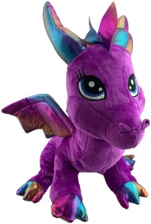Friendly The Baby Dragon Stuffed Animal, 8 Inch Purple Plush Dragon Throw Plushie Pillow Doll, Dragon Dinosaur Stuffed Animal Gifts for Kids