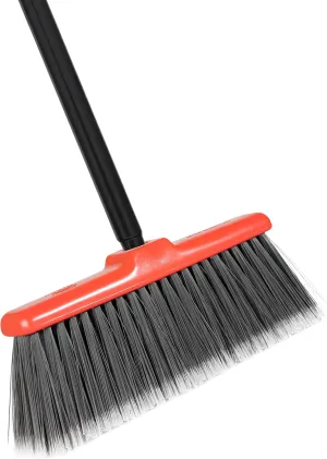Fuller Brush Fiesta Red Kitchen Broom – Floor Sweeper with Steel Handle & Fine Bristles - Dust Sweeping for Home/Kitchen & Warehouse Floors – Made in USA