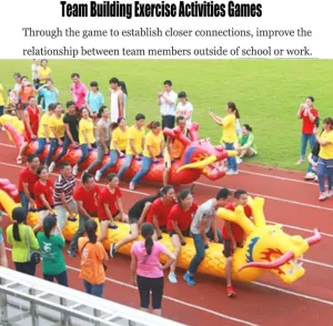Fun Sports Event Riding Running Game Toy Inflatable Dragon Boat, Teamwork Game Equipment 2 Pcs (Size : 6 Seats)