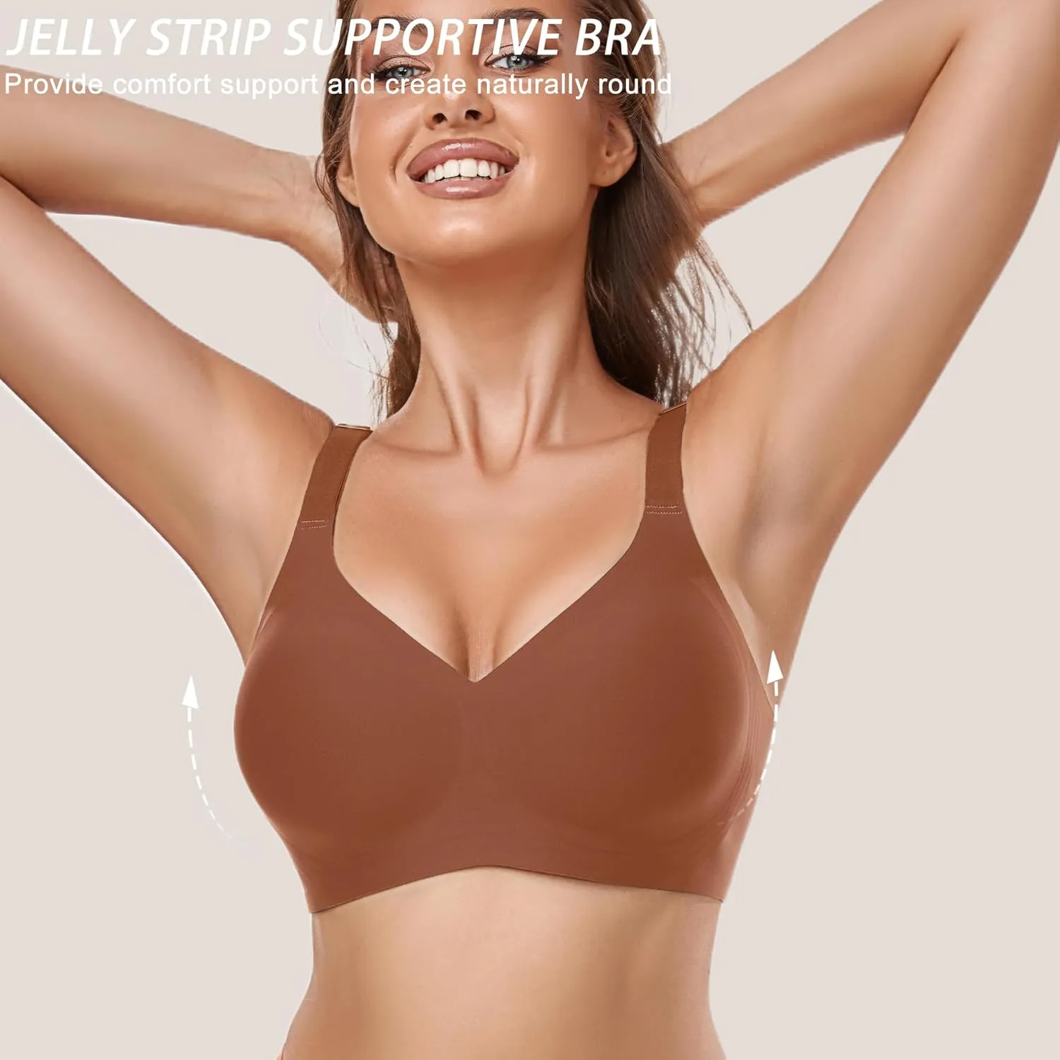 Gailife Smooth Wireless Bras for Women No Underwire Comfort Seamless Supportive Bra Raceback Push Up Bralettes Full Coverage