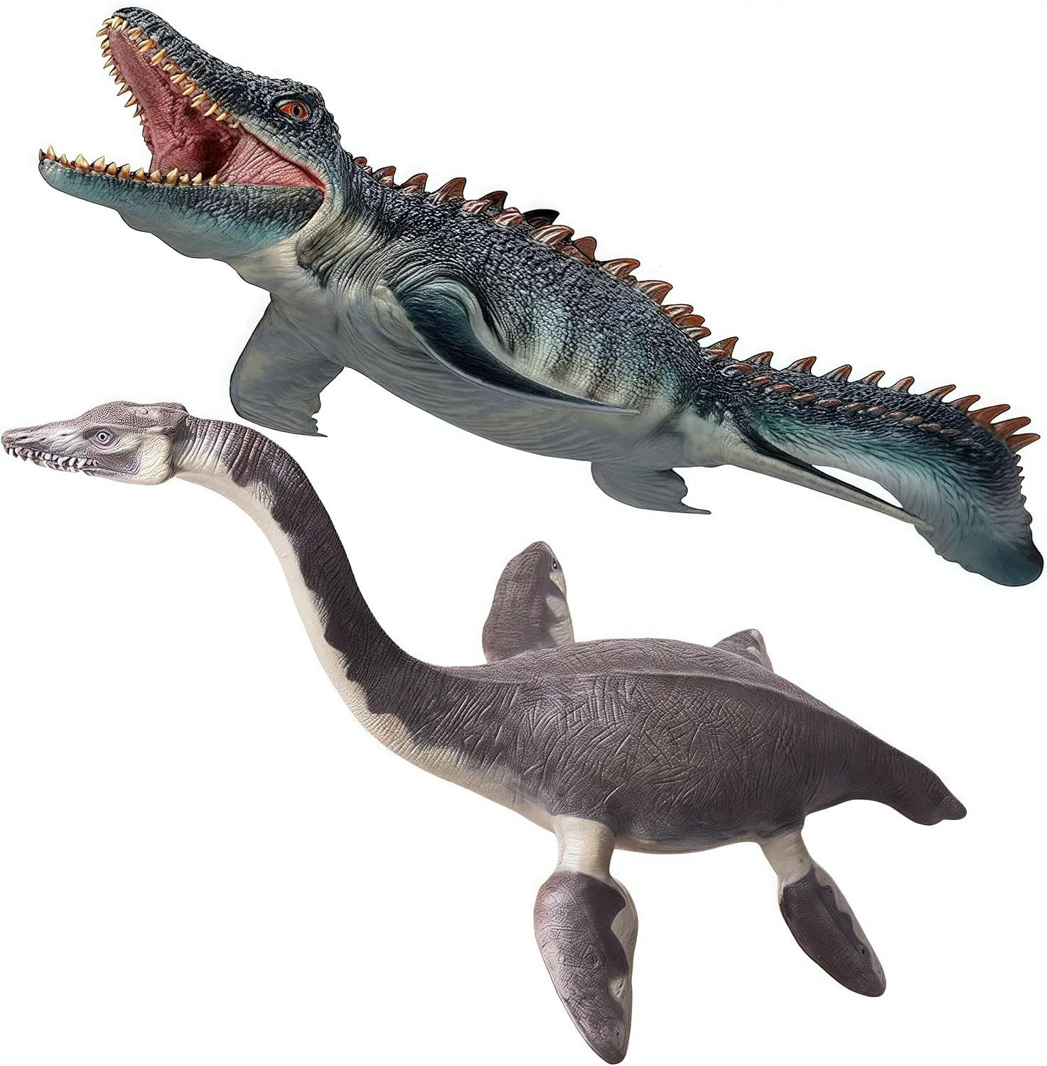 Gemini&Genius Mosasaurus Plesiosaurus Dinosaur Shark Toys - Sea Monster Well Made Toy Figurines - Toy Gifts, Display Collections and Room Decor for Kids and Adults
