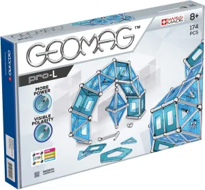 GEOMAG Magnetic Toys | Magnets for Kids | STEM-endorsed Educational Building Cube Set for Creativity & Learning Fun | Swiss-made | Age 8  Pro-L Kit 174 Piece