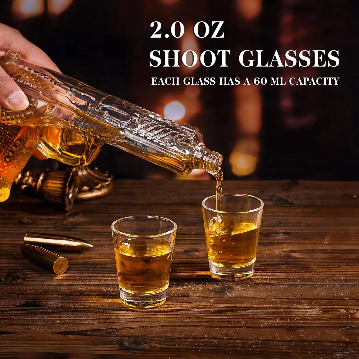 Gifts for Men Dad, Fathers Day Unique Anniversary Birthday Gift for Him Husband, 9 Oz Whiskey Decanter Set with 2 Oz Shot Glasses, Cool Military Presents liquor dispenser for Home Bar Man Cave