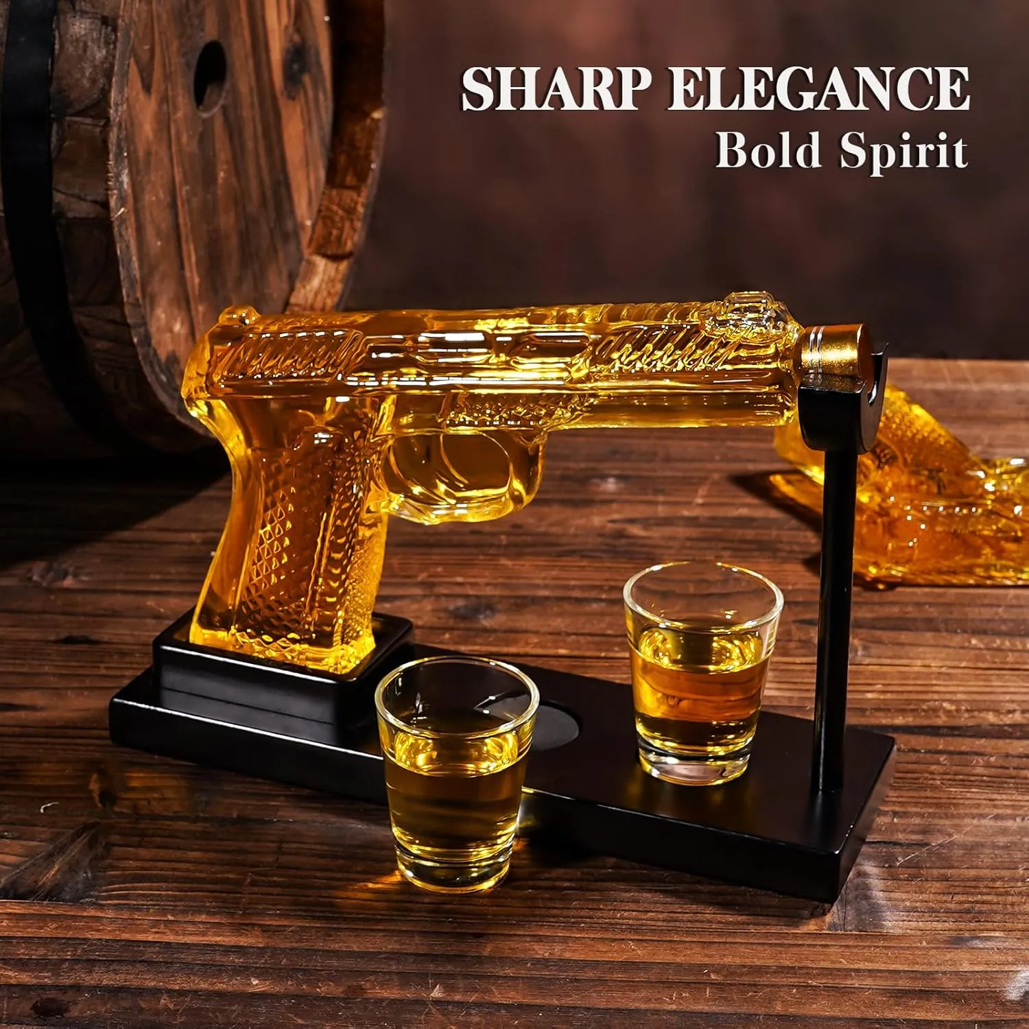 Gifts for Men Dad, Fathers Day Unique Anniversary Birthday Gift for Him Husband, 9 Oz Whiskey Decanter Set with 2 Oz Shot Glasses, Cool Military Presents liquor dispenser for Home Bar Man Cave
