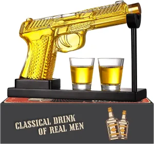 Gifts for Men Dad, Fathers Day Unique Anniversary Birthday Gift for Him Husband, 9 Oz Whiskey Decanter Set with 2 Oz Shot Glasses, Cool Military Presents liquor dispenser for Home Bar Man Cave
