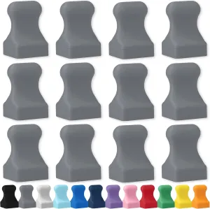 Glassboard Studio MiniPawn Magnet - Strong Neodymium Rare Earth Magnets for Fridge, Whiteboard, Locker & Magnetic Glassboards - Ideal for Crafting & Office Use - Strong Fridge Magnets (Steel Gray, 12)