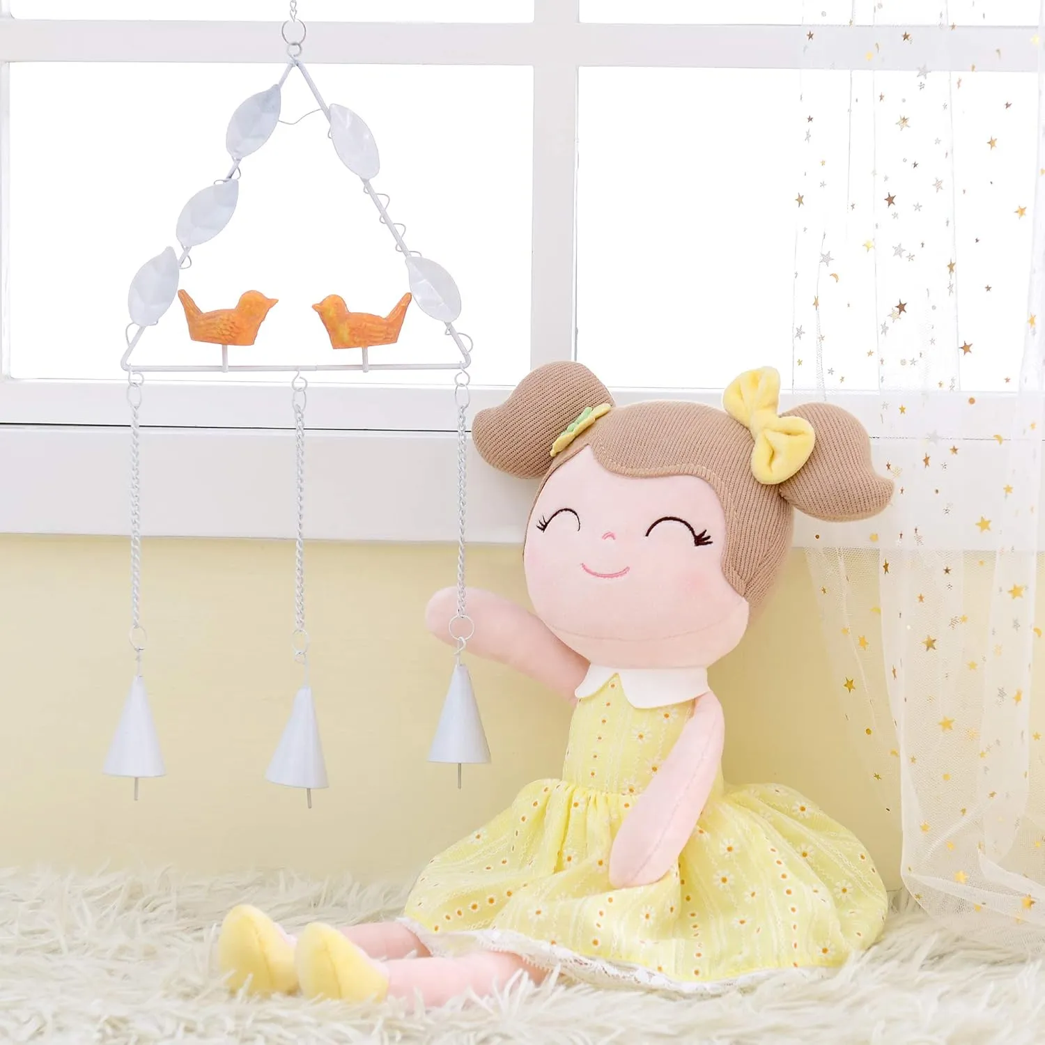 Gloveleya Baby Doll Baby Girl Gifts Plush Snuggle Dolls Soft Toys Yellow 16"