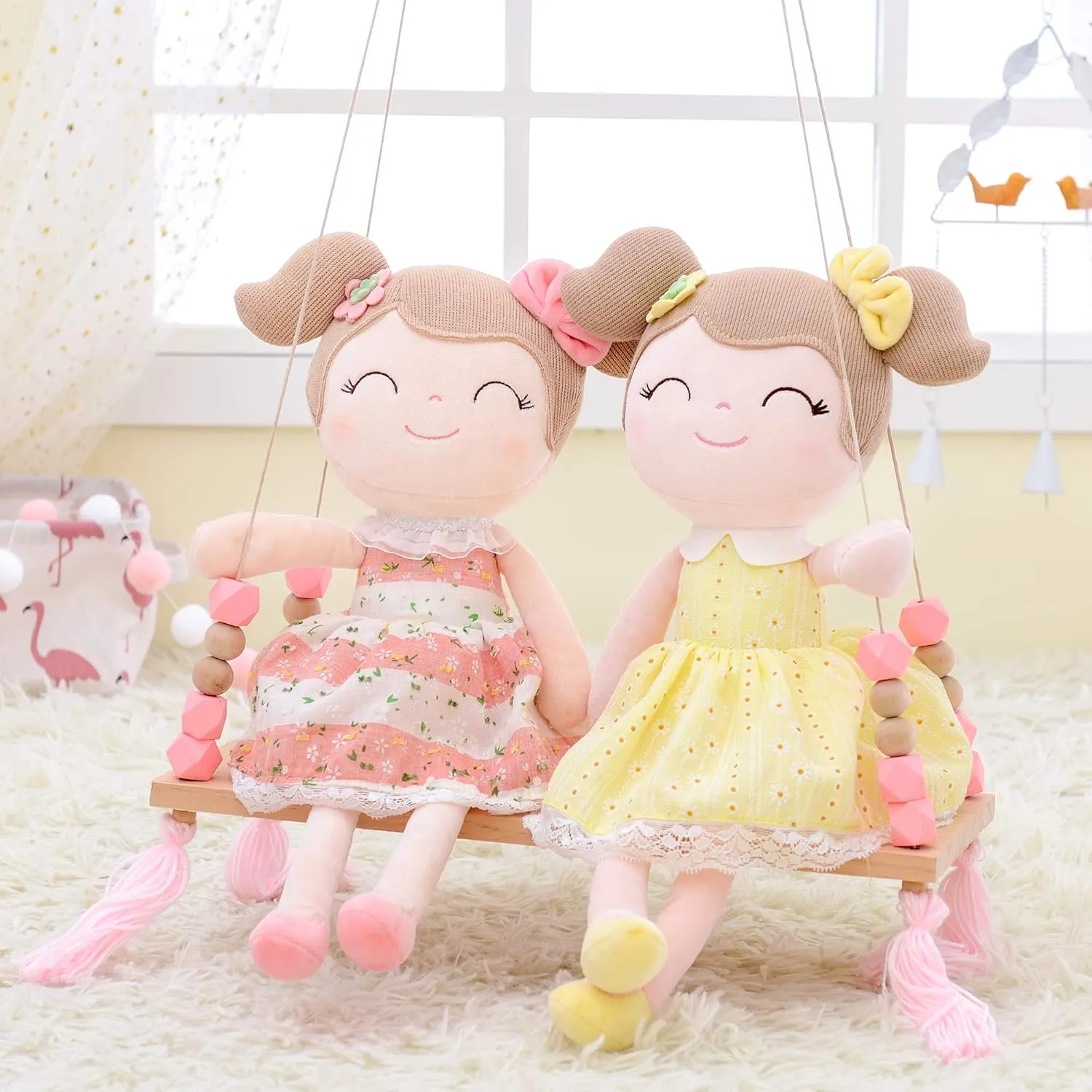 Gloveleya Baby Doll Baby Girl Gifts Plush Snuggle Dolls Soft Toys Yellow 16"
