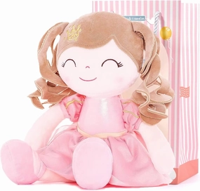 Gloveleya Dolls Baby Girl Gifts Soft Plush Doll Pink Crown Princess 14"
