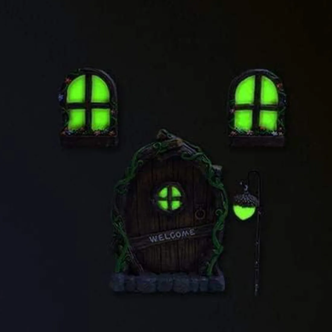 Glow in The Dark Fairy Door Windows and Lantern