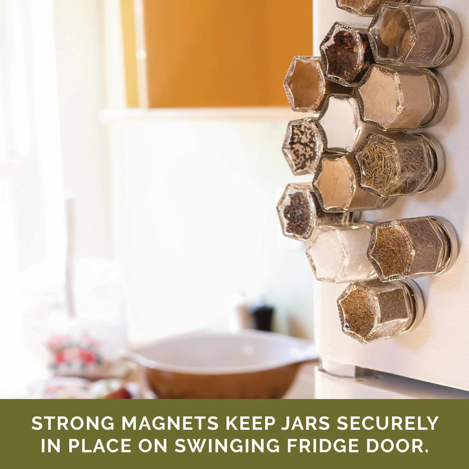 Gneiss Spice Magnetic Jars – Set of 24 Large Empty Glass Spice Jars (4 oz) with Magnetic Lids & Labels | Fridge-Mount Hanging Spice Rack | Refillable Kitchen Organizer