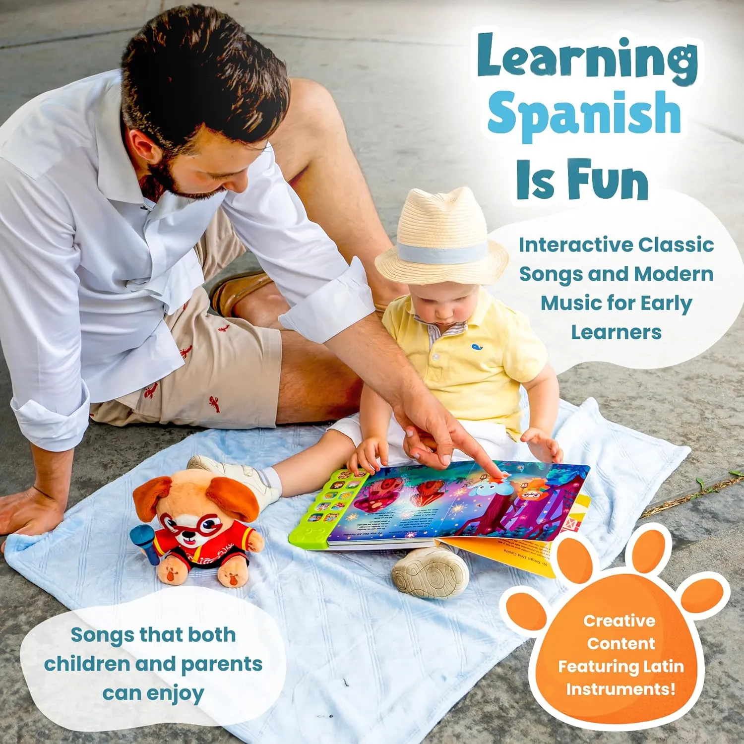 GO GO Spanish Musical Book Vol. 2: Bilingual Baby Books Spanish English, 8 Songs, Libros En Español para Niños, Spanish Baby Books, Bilingual Toys, Spanish Toys, Learning Toys for Toddlers