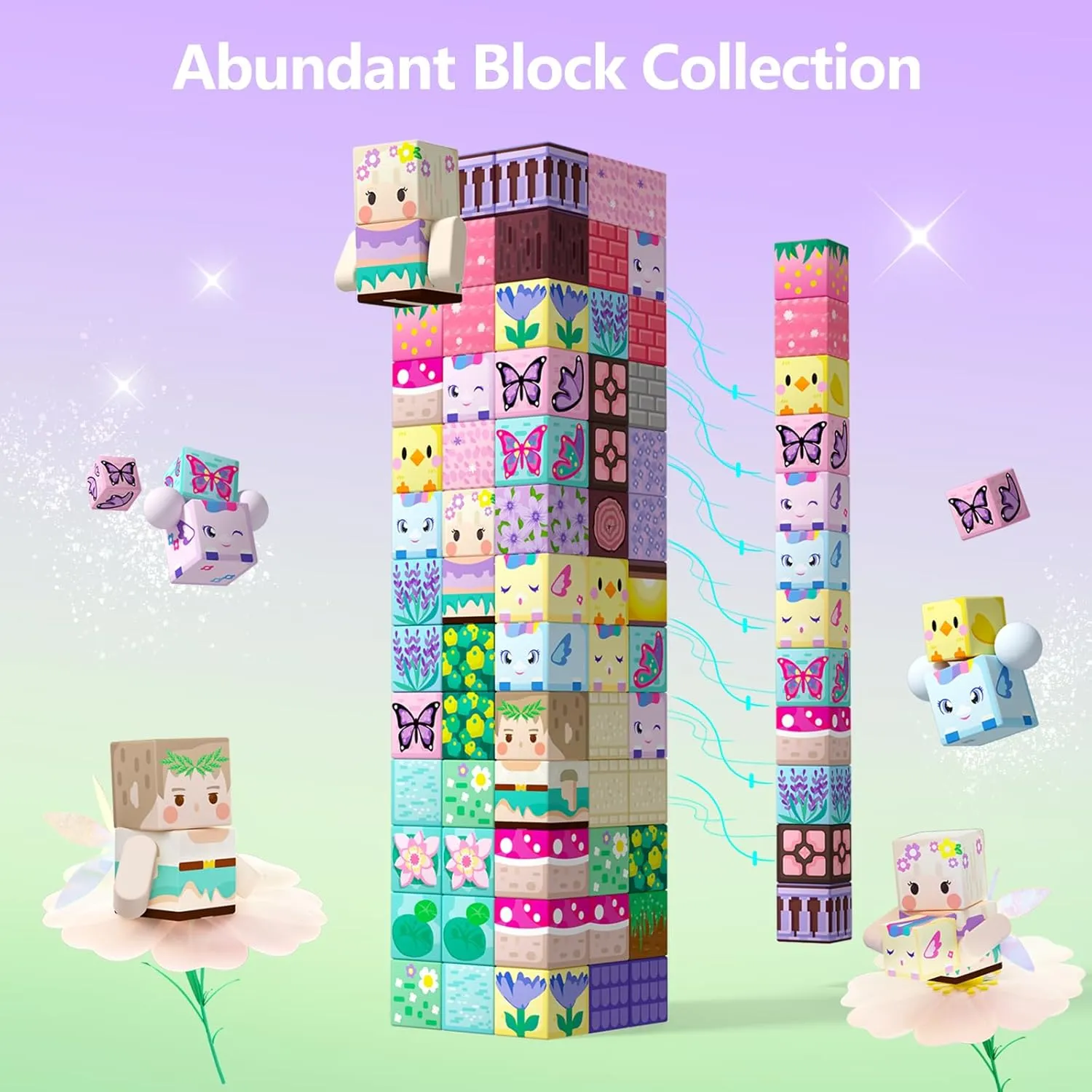 GobiDex Magnetic Blocks Kid Building Toys for 3  Years Old Girls, STEM Sensory Gifts for Princess, Kids Magnets Build MagWonder World Game