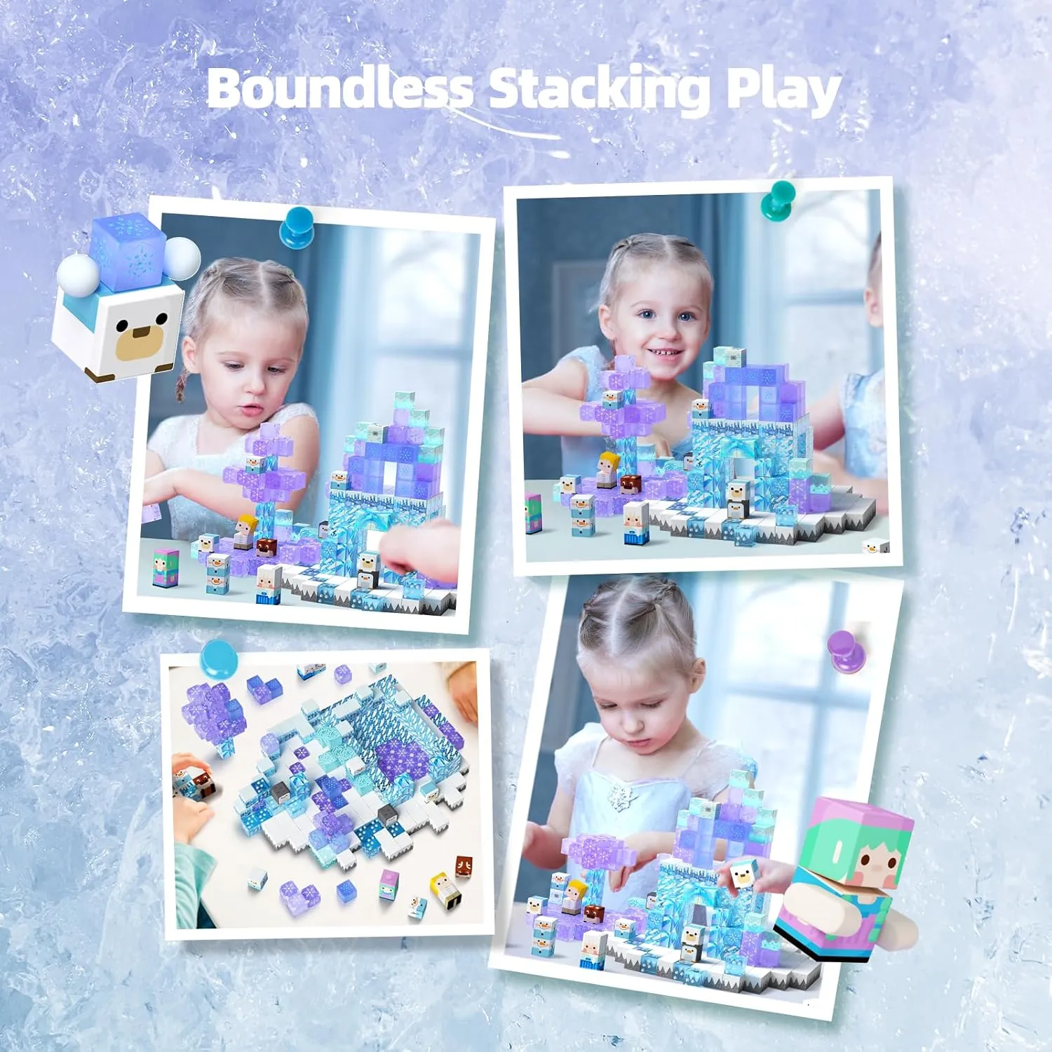 GobiDex Magnetic Blocks Magnet Building Toys, Princess Castle Toys for Girls, STEM Creative Sensory Birthday Gift for Kids Age 3  Years Old