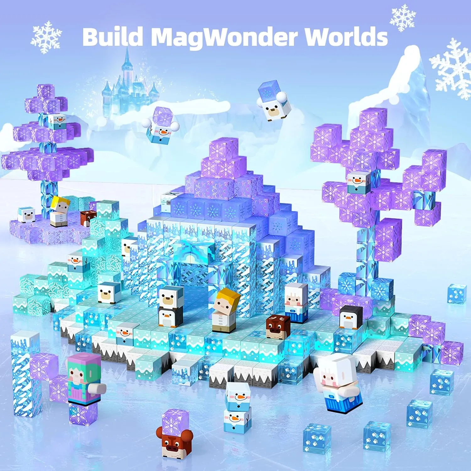 GobiDex Magnetic Blocks Magnet Building Toys, Princess Castle Toys for Girls, STEM Creative Sensory Birthday Gift for Kids Age 3  Years Old