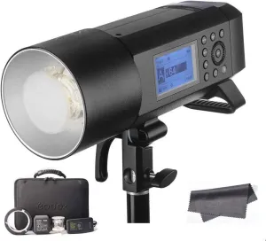 Godox AD400Pro All-in-One Outdoor Flash Strobe Light, 400W 2.4G TTL 0.01-1s Recycle Time, 1/8000s HSS Studio Portable Speedlite with Battery for Canon Sony Nikon Fuji Camera (AD400 Pro)