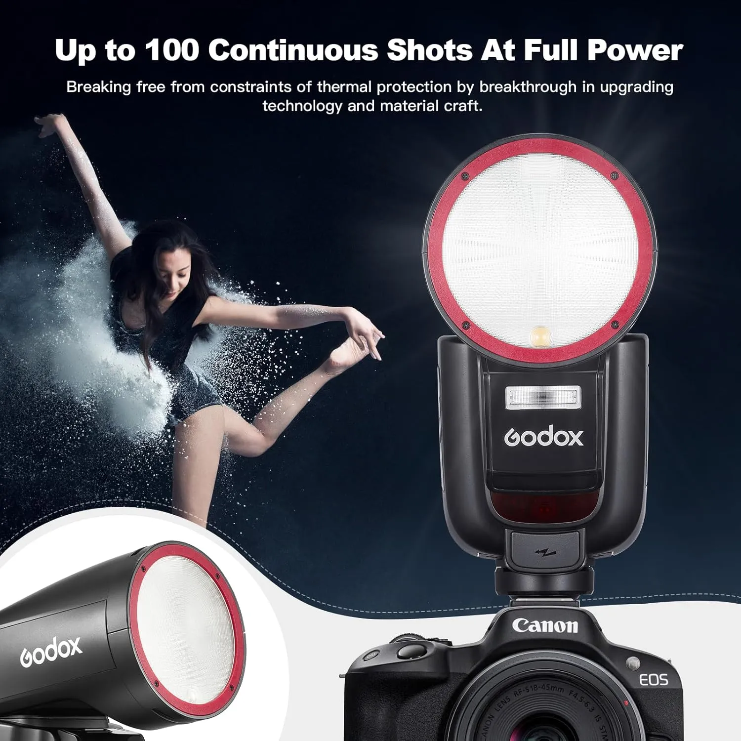 Godox V1 Pro U TTL Flash with Accessories (TTL for Fujifilm)