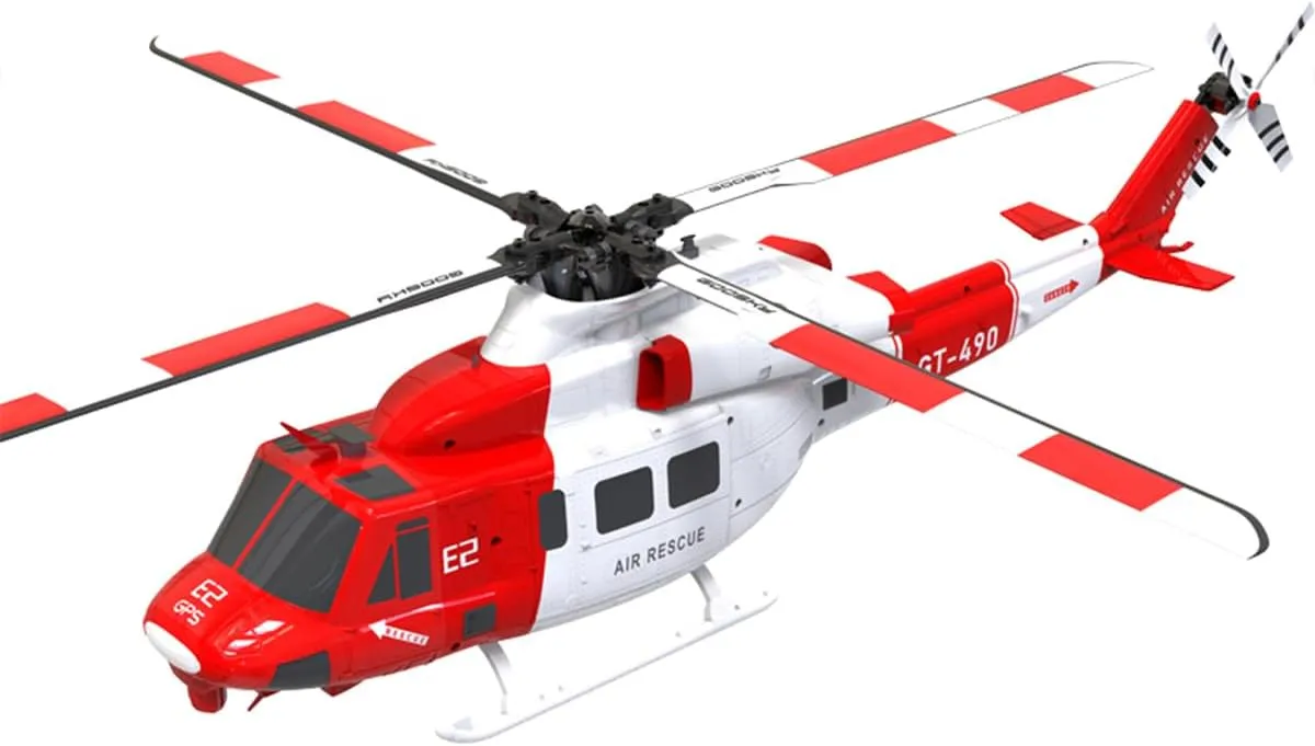 GPS RC Helicopters for Adults, E2 UH-1Y 1/35 Scale 2.4G 6CH Remote Control Simulation 3D Stunt Helicopter Model with Lidar Positioning, Military RC Aircraft Outdoor