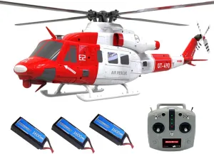 GPS RC Helicopters for Adults, E2 UH-1Y 1/35 Scale 2.4G 6CH Remote Control Simulation 3D Stunt Helicopter Model with Lidar Positioning, Military RC Aircraft Outdoor