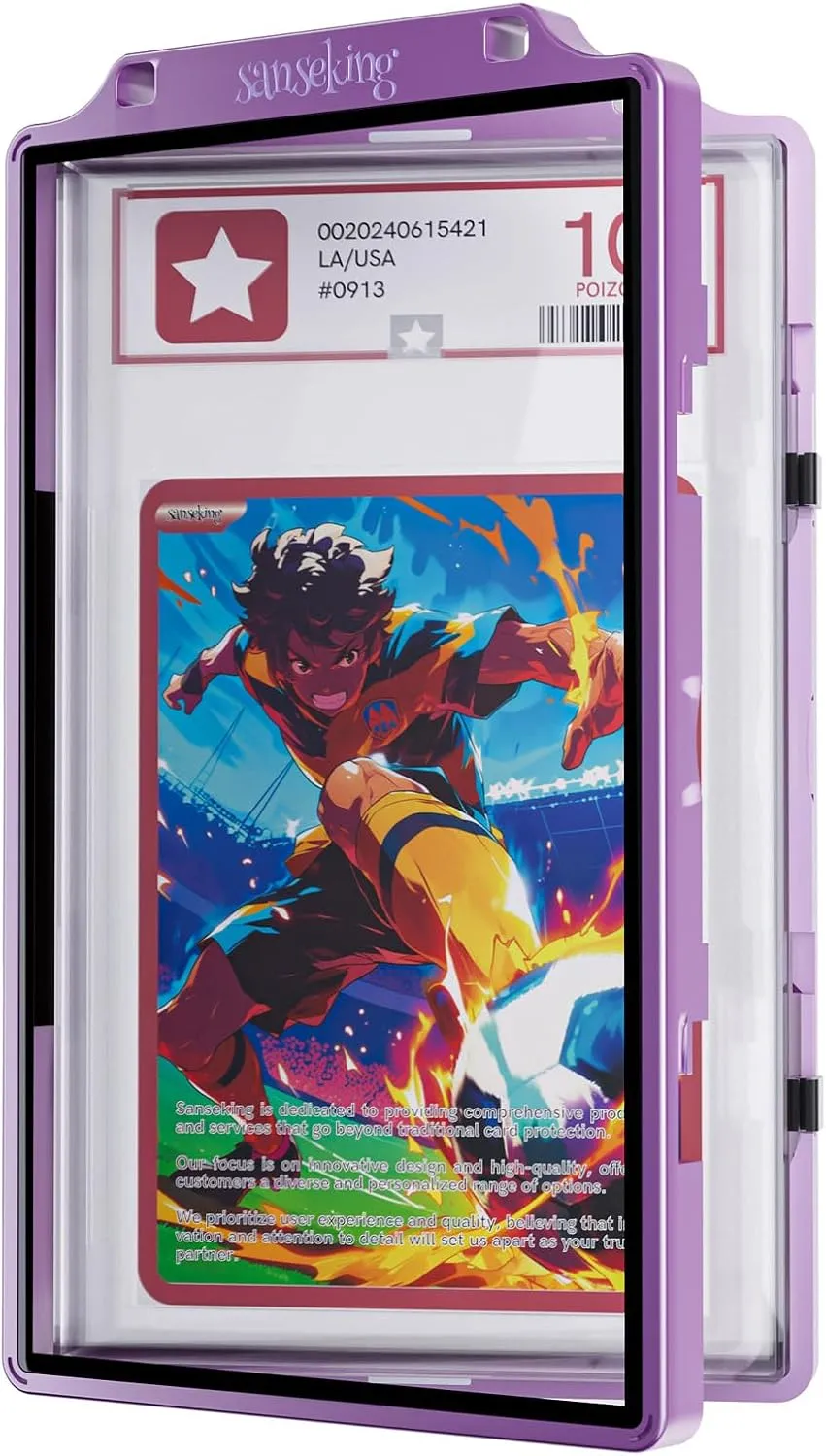 Graded Card Guard Case for PSA Slab Case for Graded Cards Metal Magnetic UV Protection Stackable Graded Card Slab Guard Glass Display Bumper Fit CGC, CSG and AGS Slabs Mags(Purple,130PT)