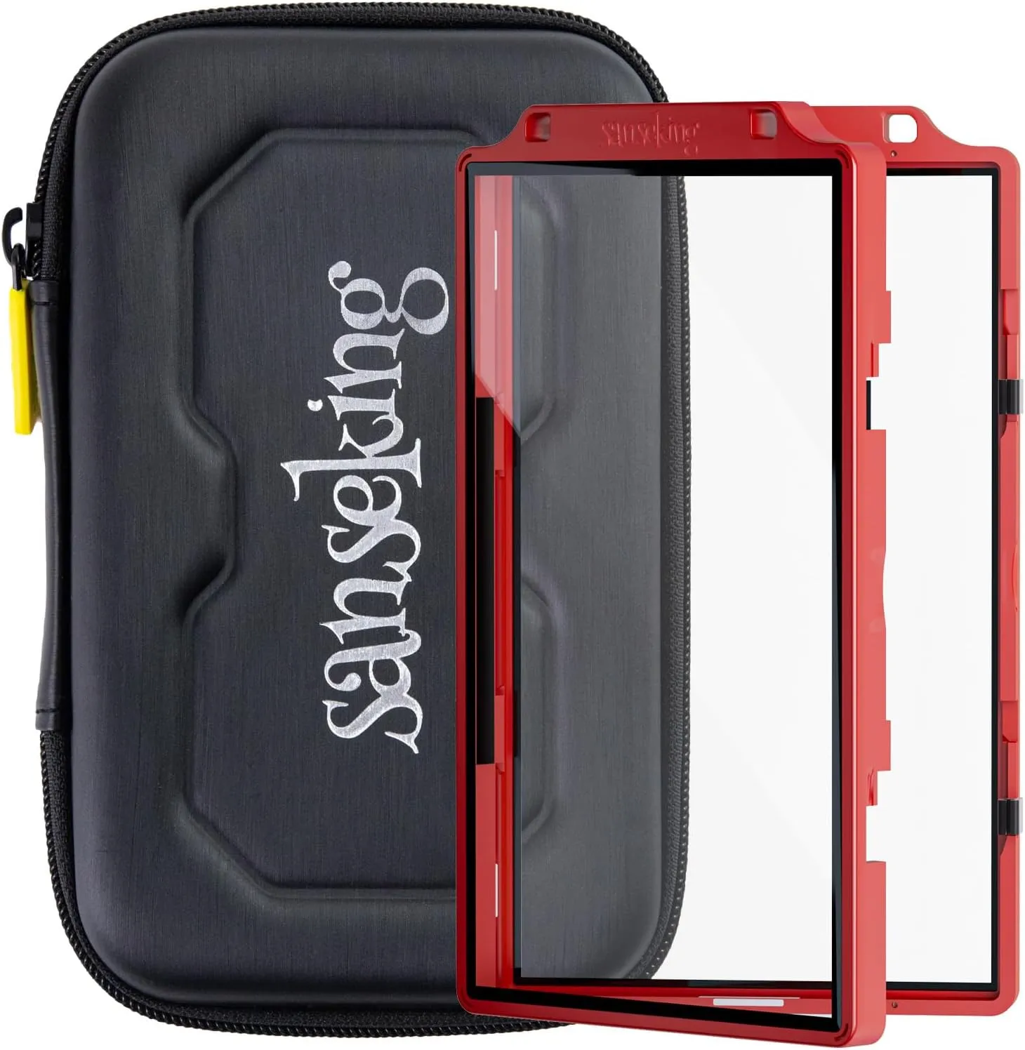 Graded Card Guard Case for PSA Slab Case for Graded Cards Metal Magnetic UV Protection Stackable Graded Card Slab Guard Glass Display Bumper Fit CGC, CSG and AGS Slabs Mags(Red,130PT)