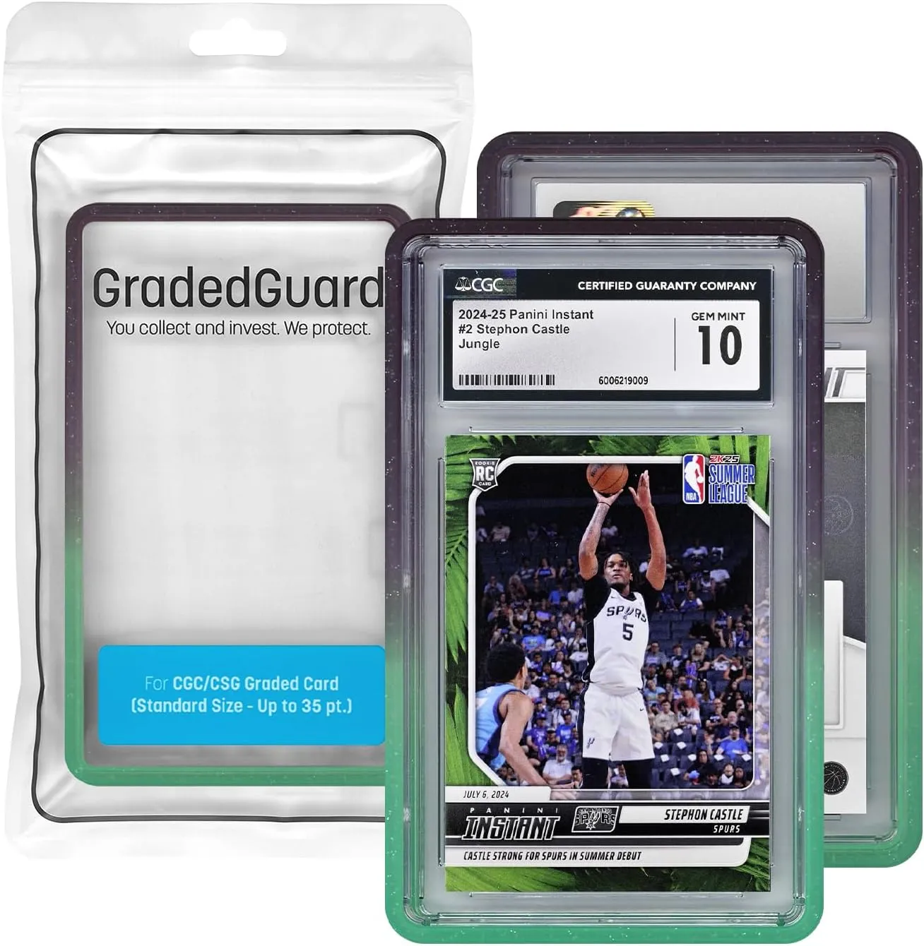 Graded Card Guard Case for Standard CGC Slab Case | Multiple Colors | Soft Touch Matte Finish | Stackable | Made to Fit CGC | Two Piece TPU and PC Design | Aurora | Limited Edition Collaboration