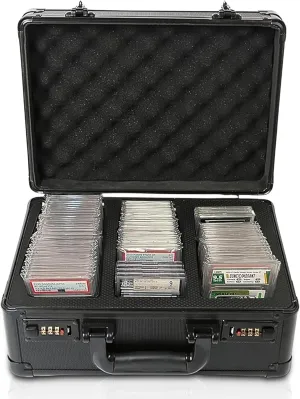 Graded Sports Card Storage Box, Trading Card Storage Box, Graded Card Slab Carrying Case Fits PSA BGS FGS & SGC, Sports & Trading Collector Storage Box Fits Pokemon MTG Baseball (120  Slabs)