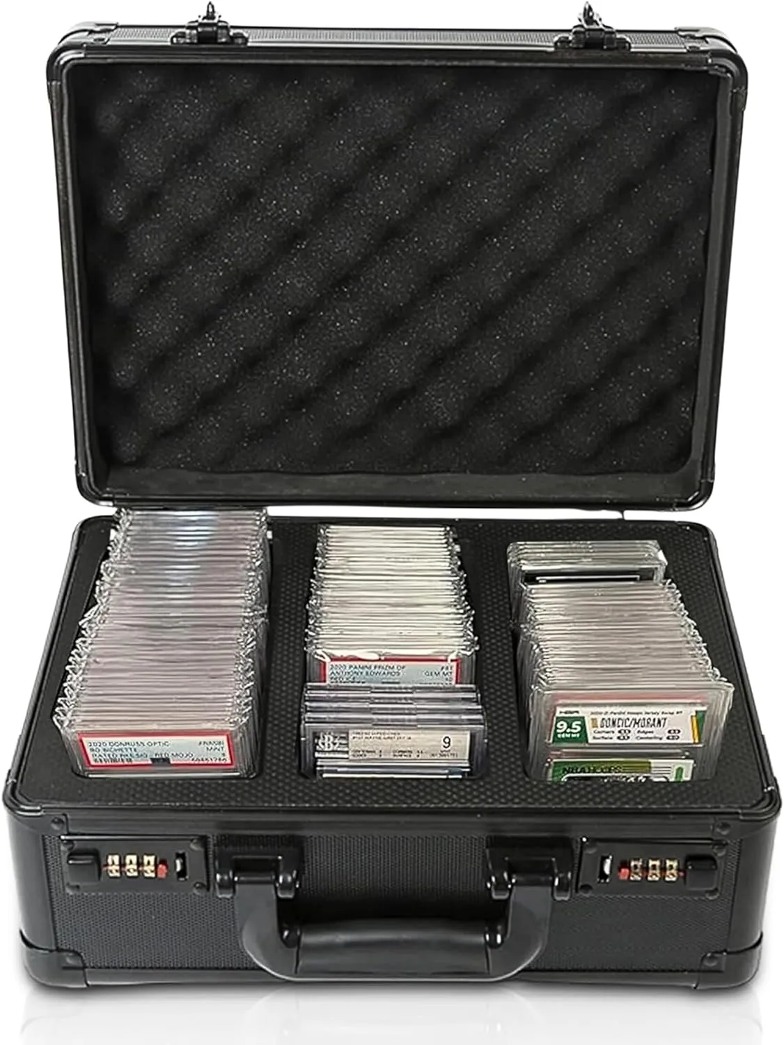 Graded Sports Card Storage Box, Trading Card Storage Box, Graded Card Slab Carrying Case Fits PSA BGS FGS & SGC, Sports & Trading Collector Storage Box Fits Pokemon MTG Baseball (120  Slabs)