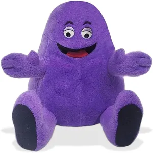 Grimace Shake Yellow Hat Burger Busters Shake Plushies Plush Toy Plushie Stuffed Animal Toy Game Doll Toddlers Toys (Purple-1)