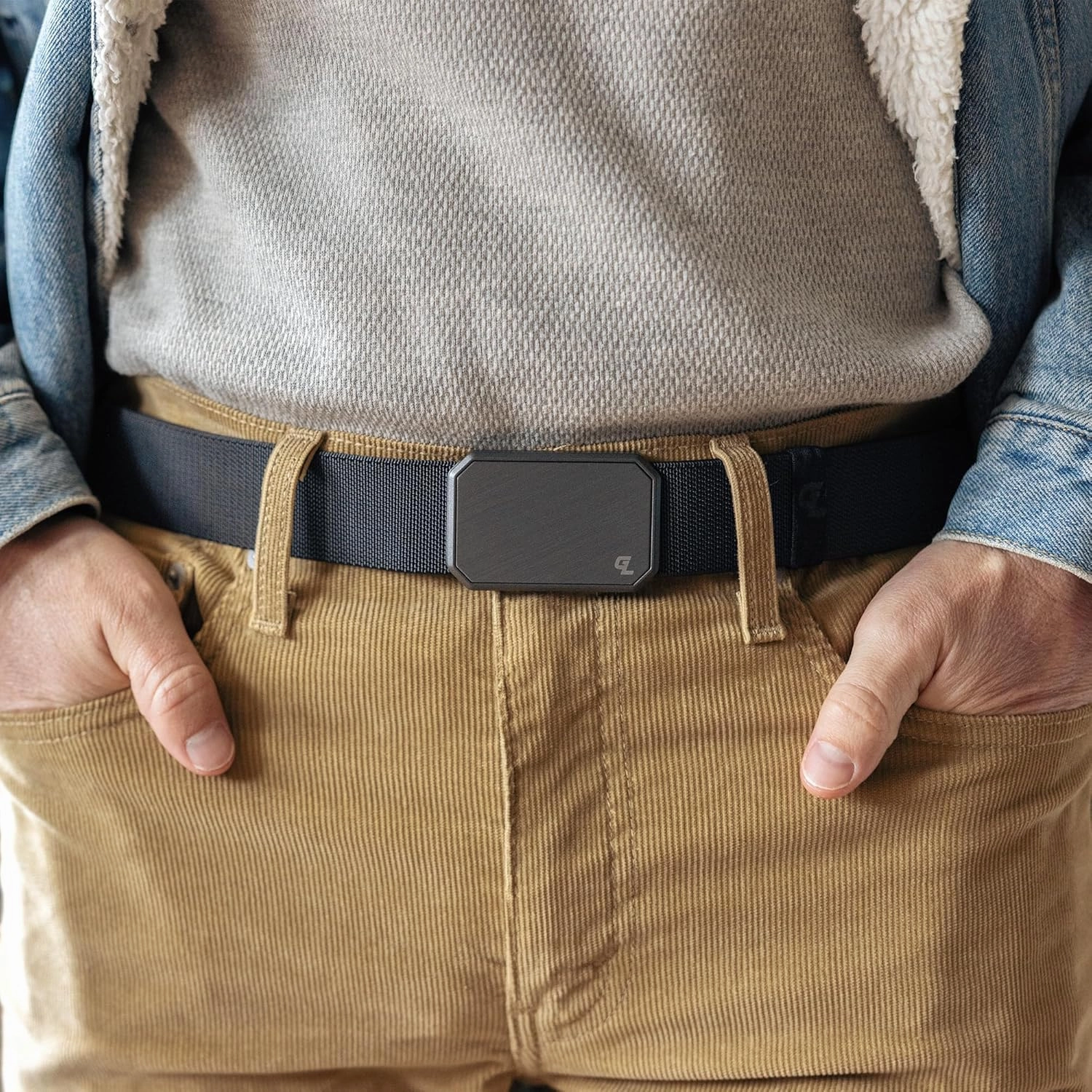 Groove Life Groove Belt Men's Stretch Nylon Belt with Magnetic Aluminum Buckle, Lifetime Coverage