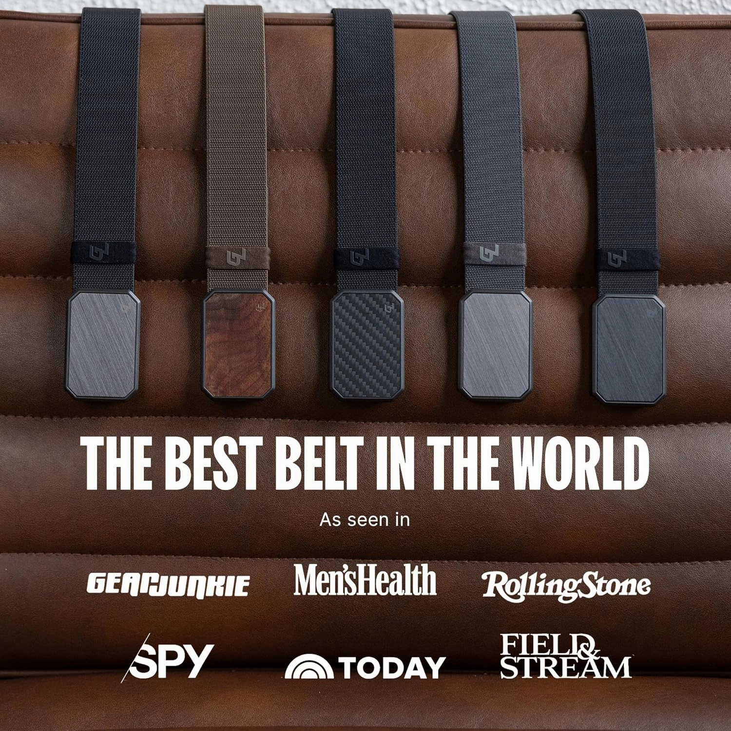 Groove Life Groove Belt Men's Stretch Nylon Belt with Magnetic Aluminum Buckle, Lifetime Coverage