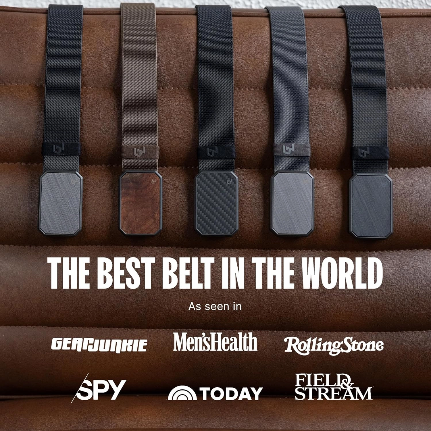 Groove Life Groove Belt Men's Stretch Nylon Belt with Magnetic Aluminum Buckle, Lifetime Coverage
