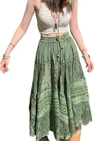 Grunge Fairycore Clothes Alt Aesthetic Peasant Skirt 90s E-Girl Harajuku Cottagecore Boho Hippie Indie Dress