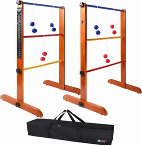 GSE Games & Sports Expert Premium Solid Wood Ladder Ball Toss Game Set with Ladder Ball Bolas & Carrying Case for Outdoor Backyard Lawn