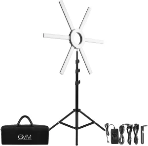 GVM Ring Light Kit with Tripod, 90W LED Circle Light with Detachable Light Bars Adjustable 3200K~5600K CRI 97  Dimmable Bicolor LED Video Light for YouTube/Makeup/Vlogs/Live Streaming