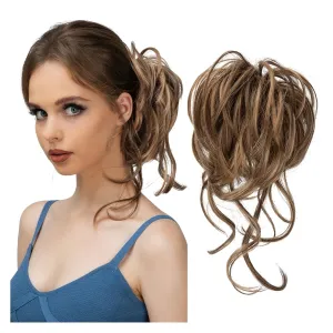 Hair Bun Synthetic Messy Bun Elastic Hairpieces Curly Scrunchie Black Blonde Brown Natural Hair Chignon Updo Donut Fake Hair For Women Chignon Hairpieces(10HM27)