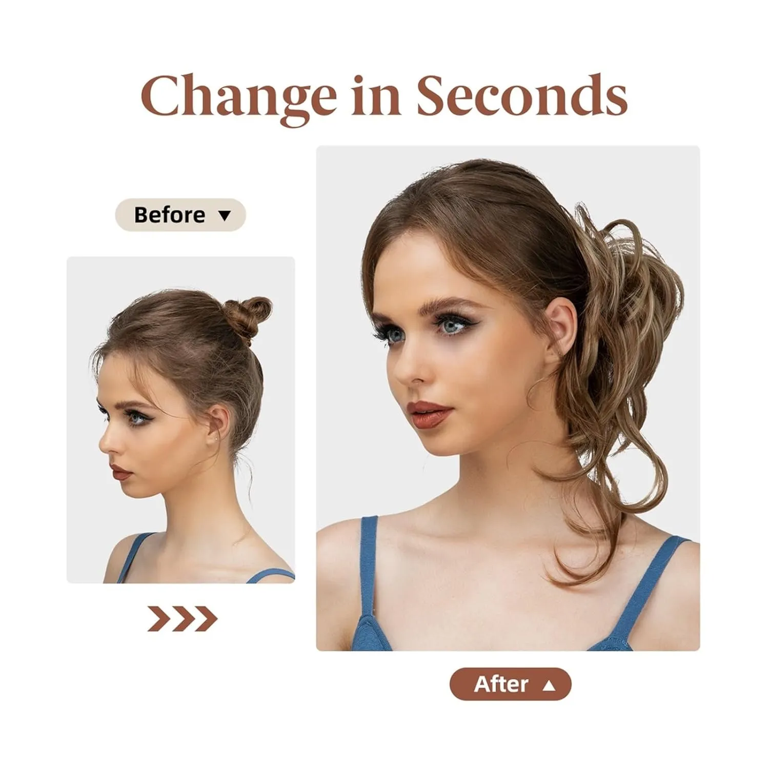 Hair Bun Synthetic Messy Bun Elastic Hairpieces Curly Scrunchie Black Blonde Brown Natural Hair Chignon Updo Donut Fake Hair For Women Chignon Hairpieces(Balck Brown)